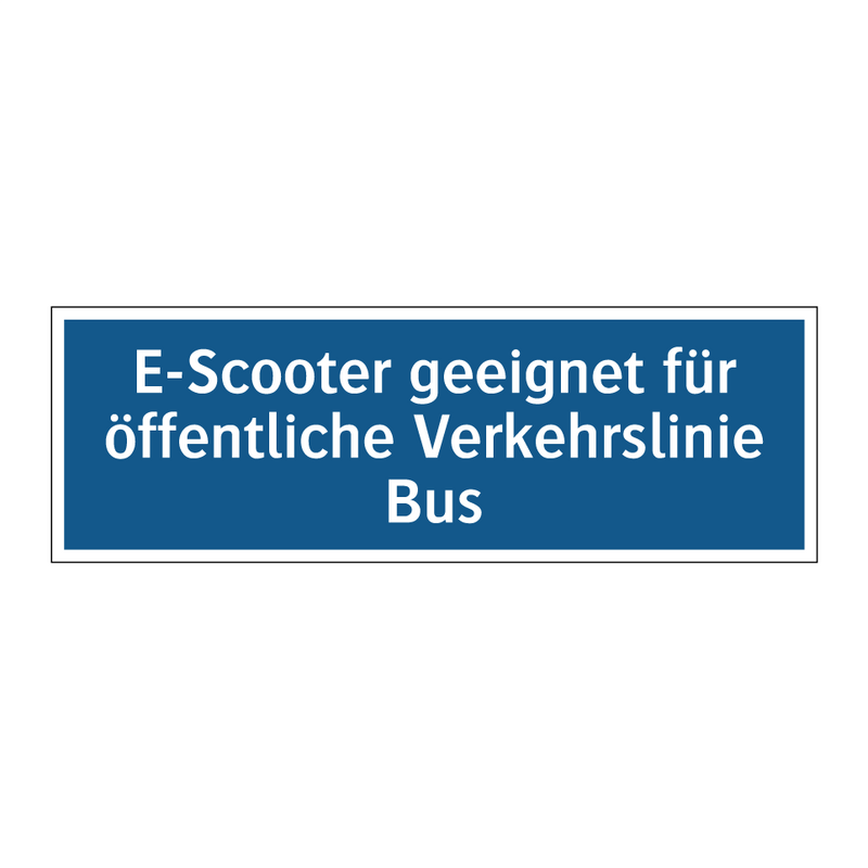 E-Scooter geeignet für öffentliche Verkehrslinie Bus