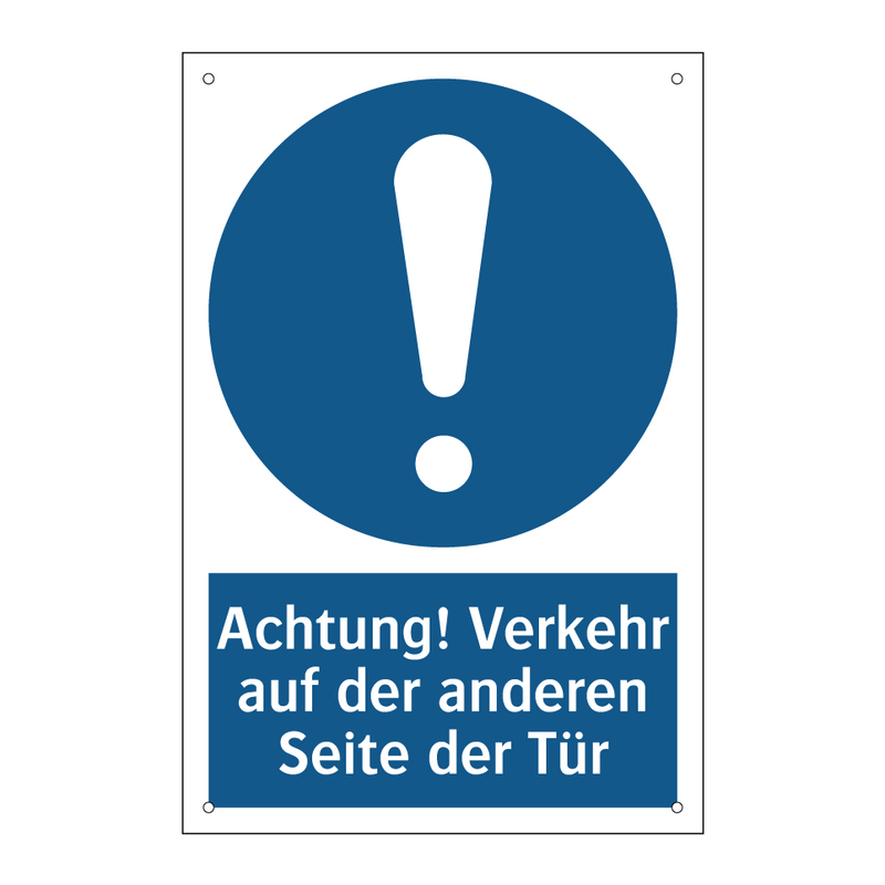 Achtung! Verkehr auf der anderen Seite der Tür