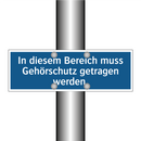 In diesem Bereich muss Gehörschutz getragen werden.