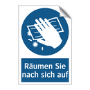 Räumen Sie nach sich auf