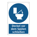Deckel vor dem Spülen schließen