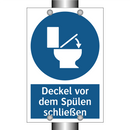 Deckel vor dem Spülen schließen