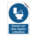 Deckel vor dem Spülen schließen