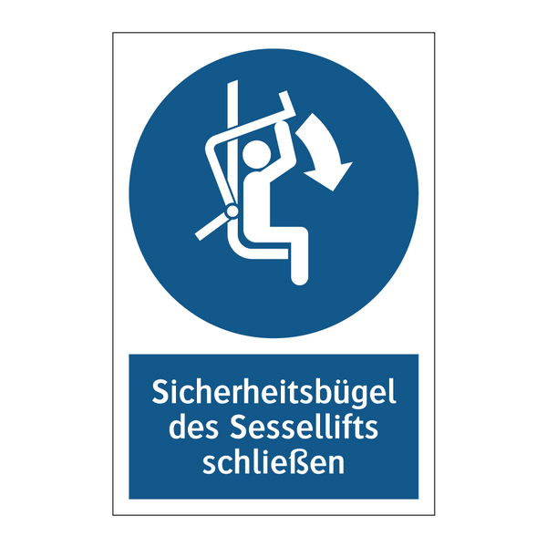 Sicherheitsbügel des Sessellifts schließen