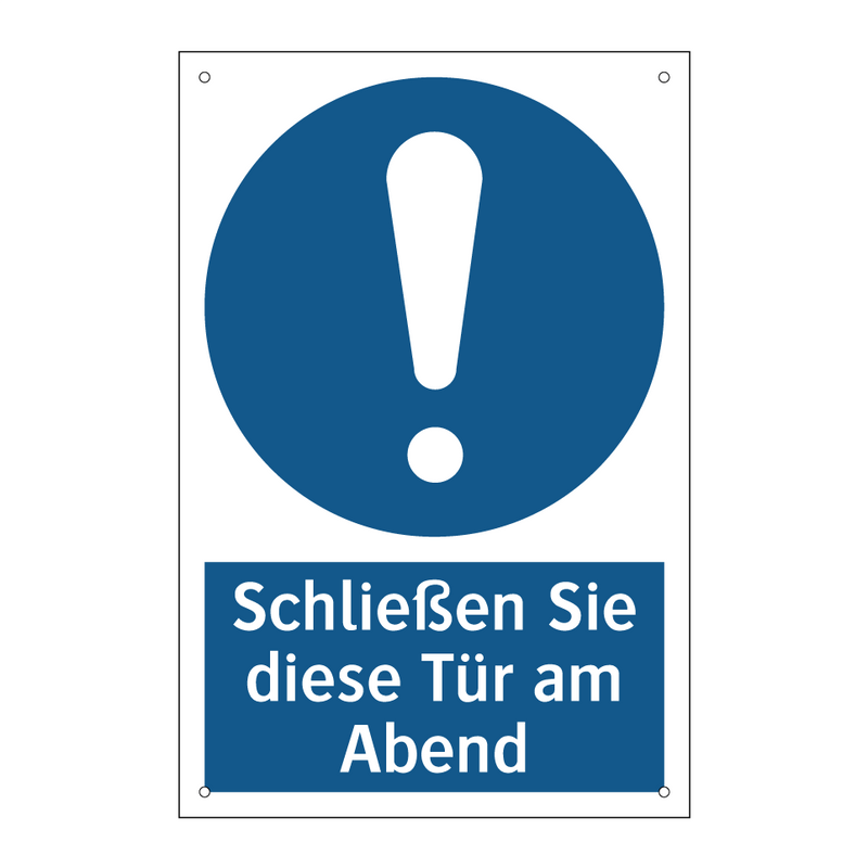 Schließen Sie diese Tür am Abend