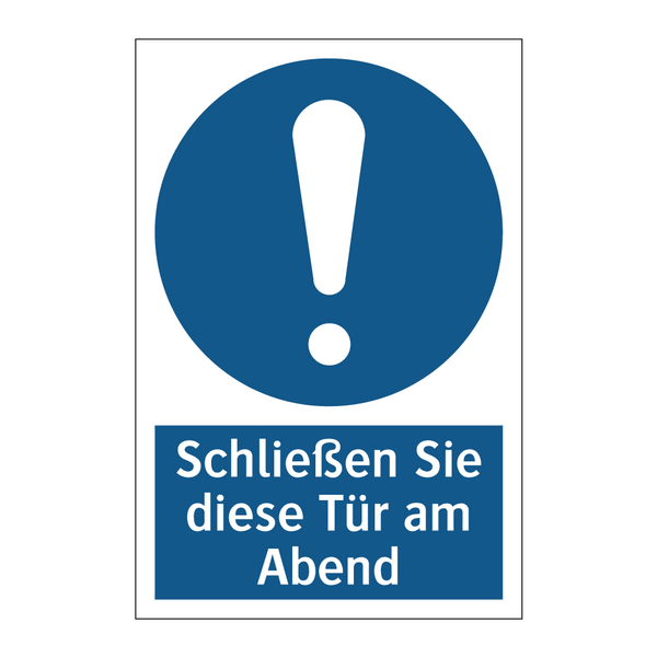 Schließen Sie diese Tür am Abend