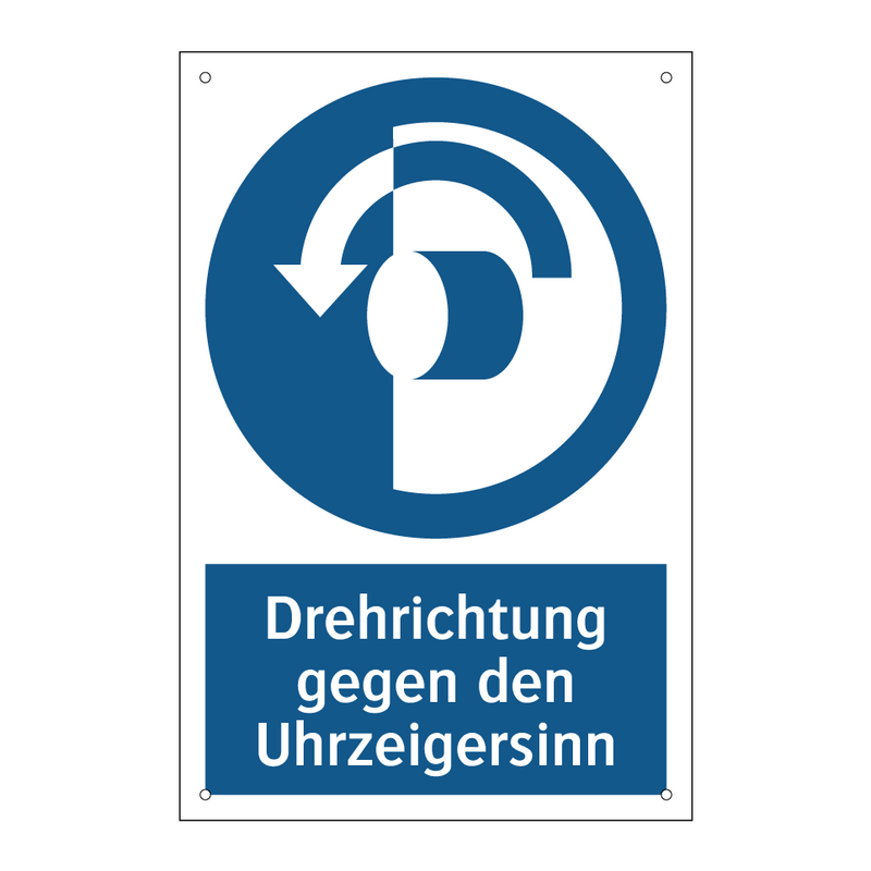 Drehrichtung gegen den Uhrzeigersinn