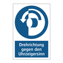 Drehrichtung gegen den Uhrzeigersinn