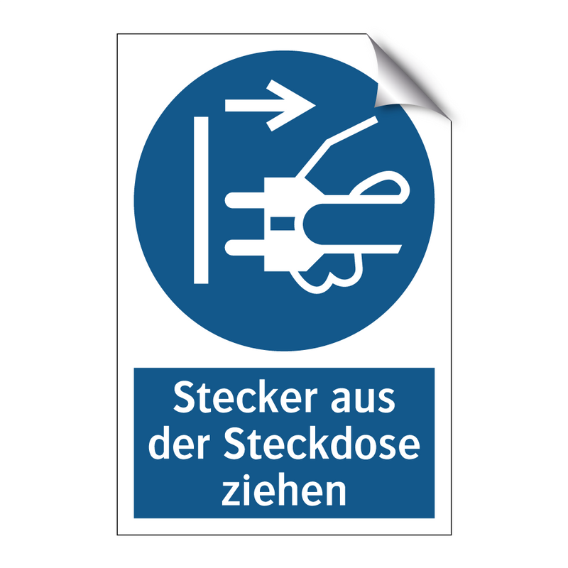 Stecker aus der Steckdose ziehen