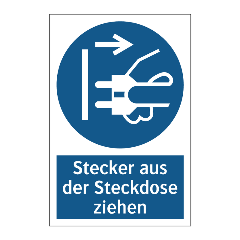 Stecker aus der Steckdose ziehen