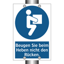 Beugen Sie beim Heben nicht den Rücken.