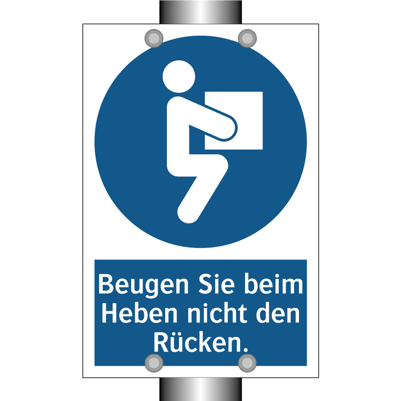 Beugen Sie beim Heben nicht den Rücken.