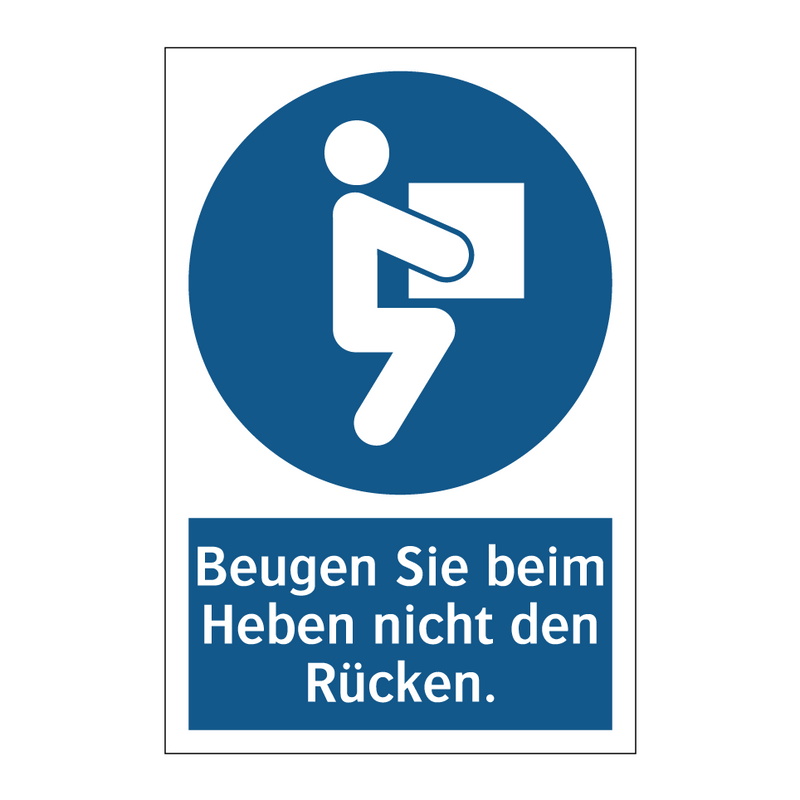 Beugen Sie beim Heben nicht den Rücken.