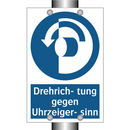 Drehrich- tung gegen Uhrzeiger- sinn