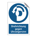 Drehrichtung gegen Uhrzeigersinn