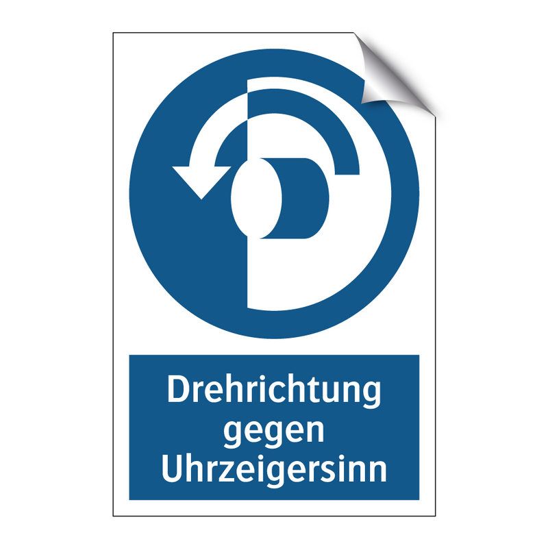 Drehrichtung gegen Uhrzeigersinn