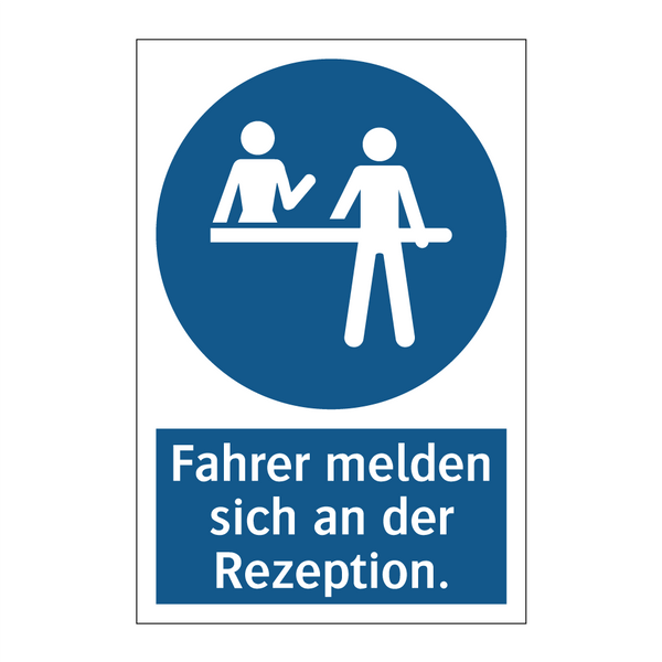 Fahrer melden sich an der Rezeption.