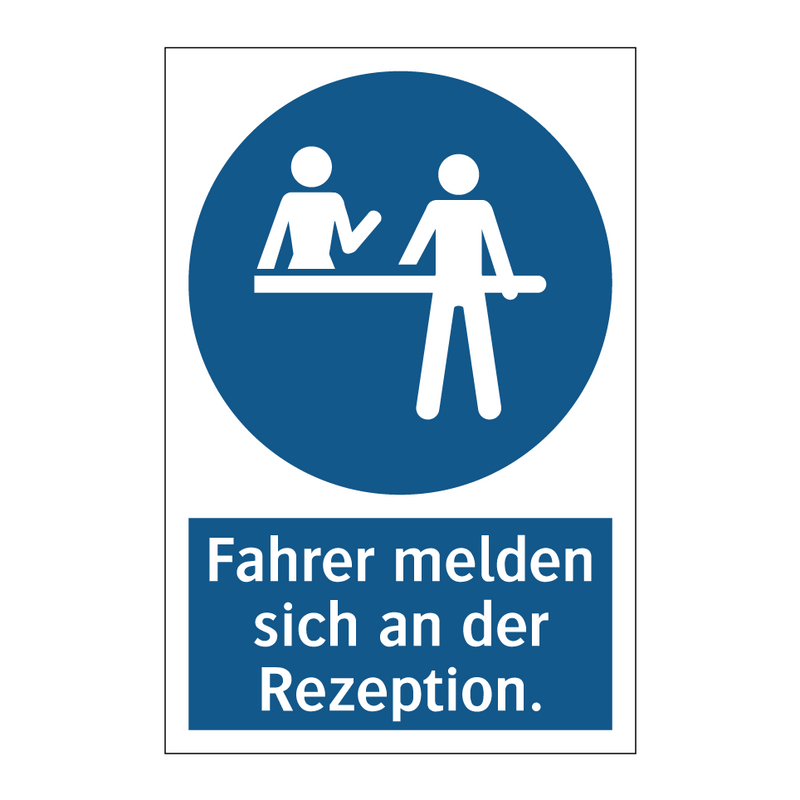 Fahrer melden sich an der Rezeption.