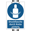 Druckflasche durch Kette sichern