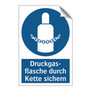 Druckgas- flasche durch Kette sichern