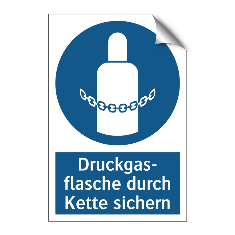 Druckgas- flasche durch Kette sichern