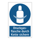 Druckgas- flasche durch Kette sichern