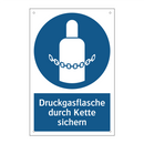 Druckgasflasche durch Kette sichern