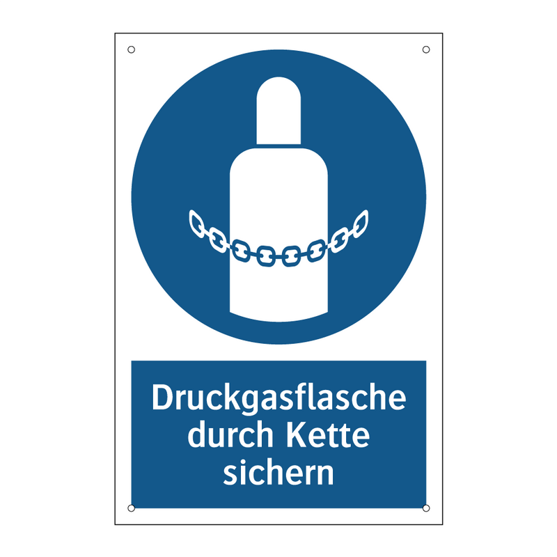 Druckgasflasche durch Kette sichern