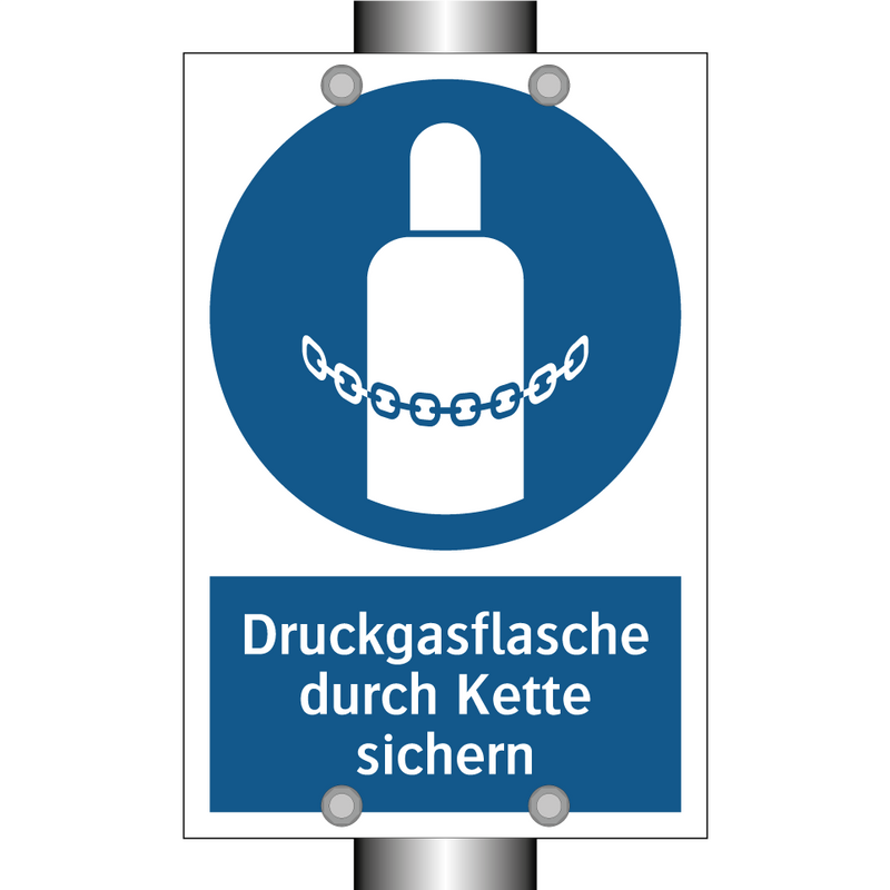 Druckgasflasche durch Kette sichern