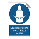 Druckgasflasche durch Kette sichern
