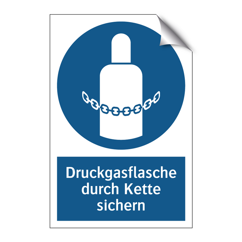 Druckgasflasche durch Kette sichern