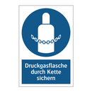 Druckgasflasche durch Kette sichern