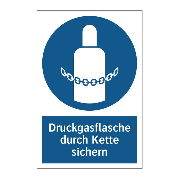Druckgasflasche durch Kette sichern