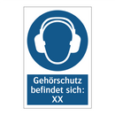 Gehörschutz befindet sich: XX