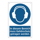 In diesem Bereich muss Gehörschutz getragen werden.