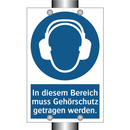 In diesem Bereich muss Gehörschutz getragen werden.