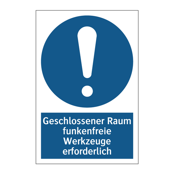 Geschlossener Raum funkenfreie Werkzeuge erforderlich