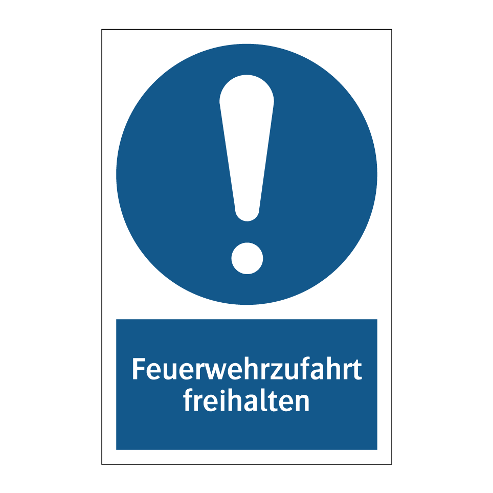 Schild 'Feuerwehrzufahrt Freihalten' - 330x250 Mm, Kunststoff, UV-stabil & Wetterfest