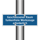 Geschlossener Raum funkenfreie Werkzeuge erforderlich