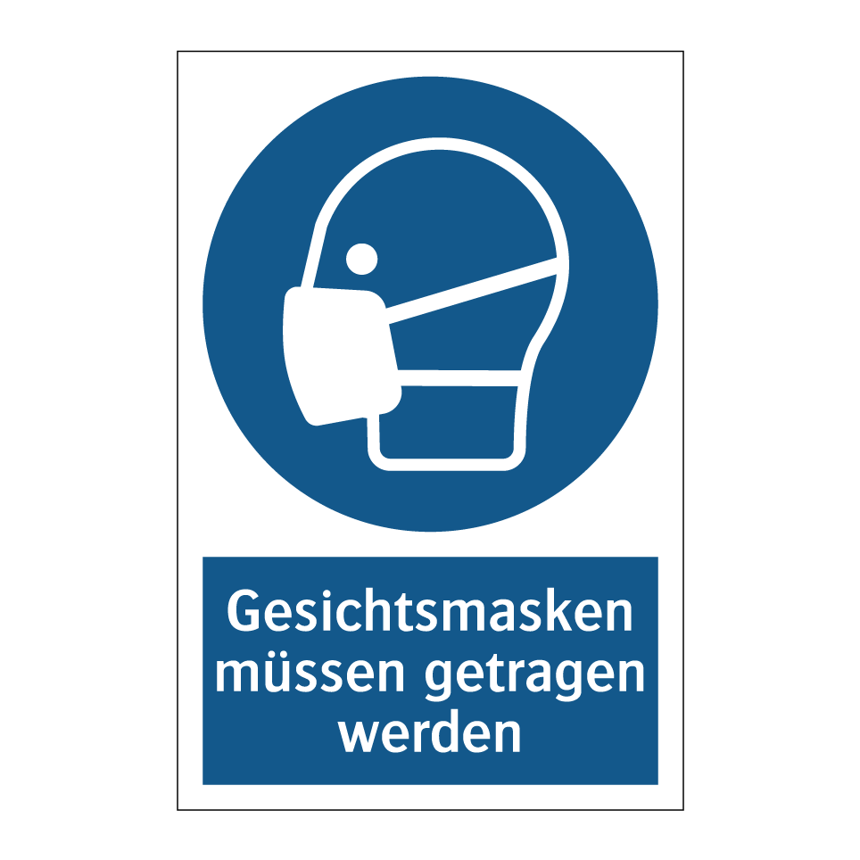 Masken Müssen Getragen Werden Kunststoffschild ODER Aufkleber - A6 A5