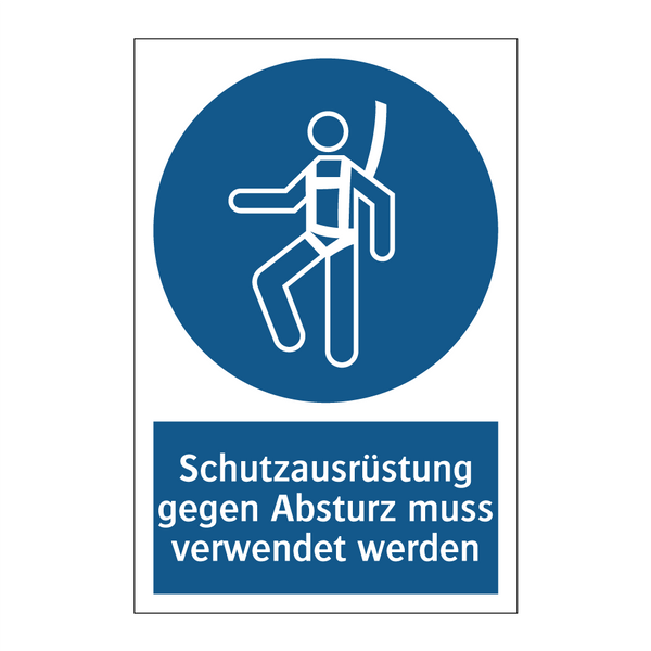 Schutzausrüstung gegen Absturz muss verwendet werden