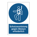 Schutzausrüstung gegen Absturz erforderlich