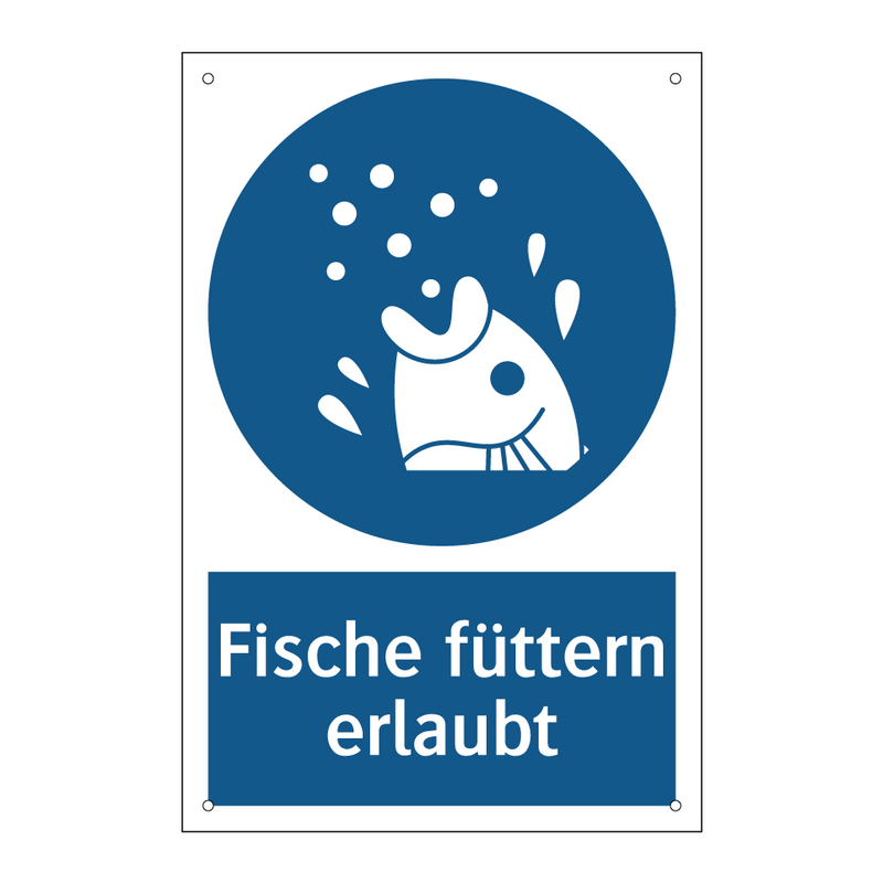 Fische füttern erlaubt