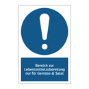 Bereich zur Lebensmittelzubereitung nur für Gemüse & Salat