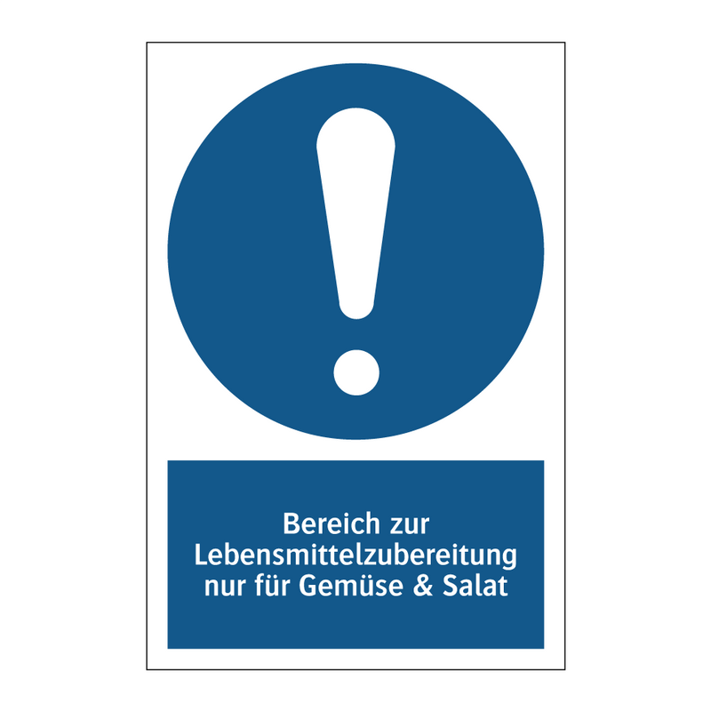 Bereich zur Lebensmittelzubereitung nur für Gemüse & Salat