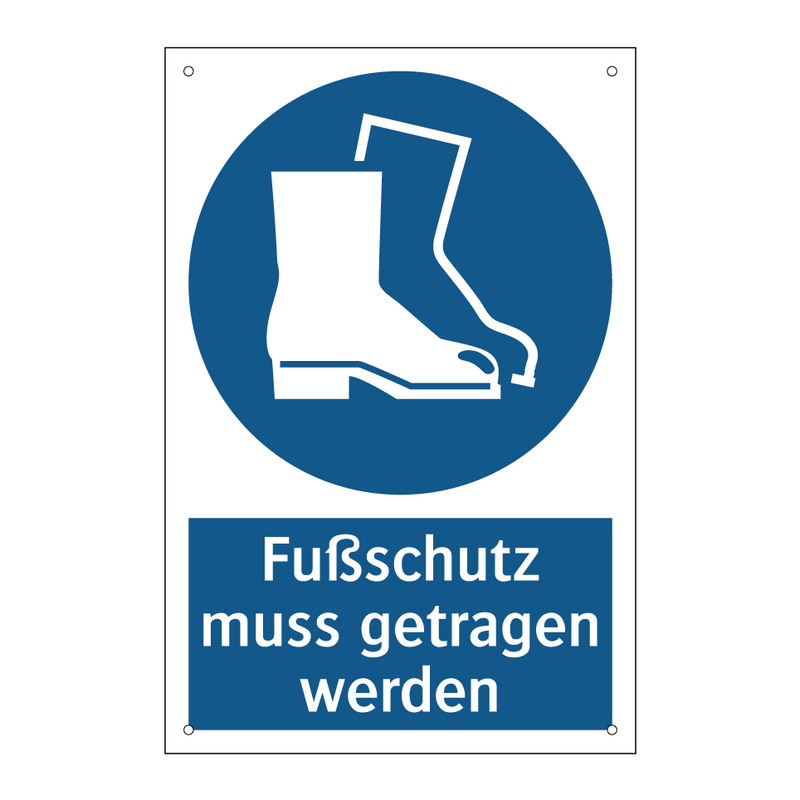 Fußschutz muss getragen werden