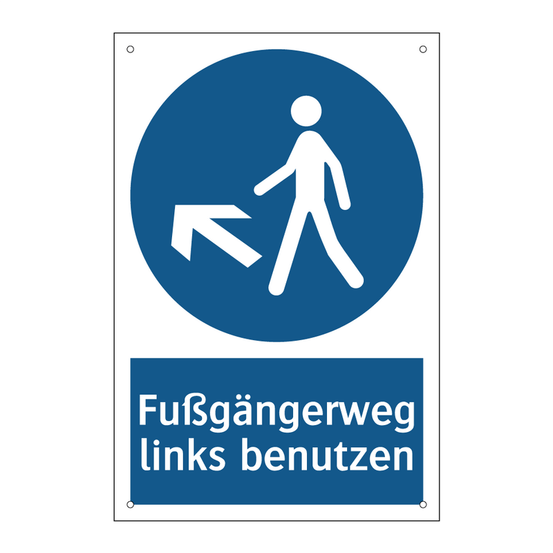 Fußgängerweg links benutzen