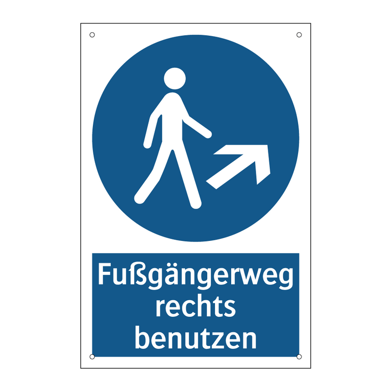 Fußgängerweg rechts benutzen
