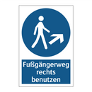 Fußgängerweg rechts benutzen
