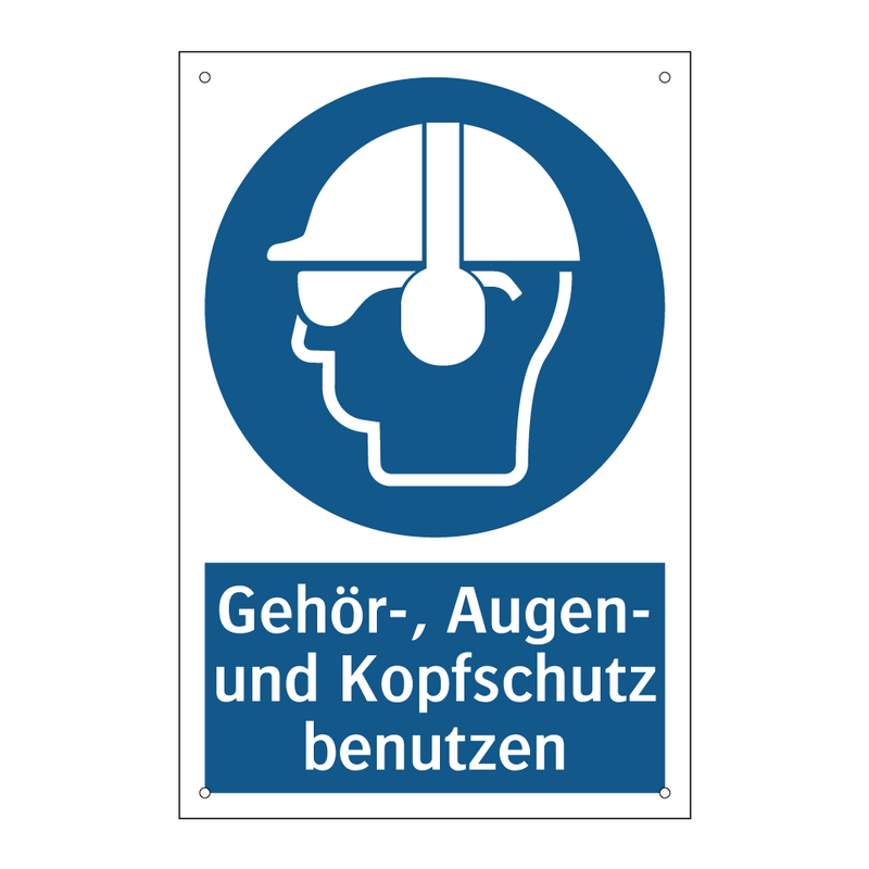 Gehör-, Augen- und Kopfschutz benutzen
